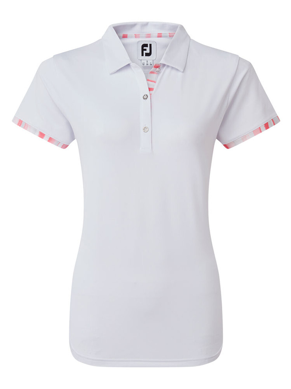 FootJoy Women&#39;s Watercolour Trim Pique Golf Shirt - White