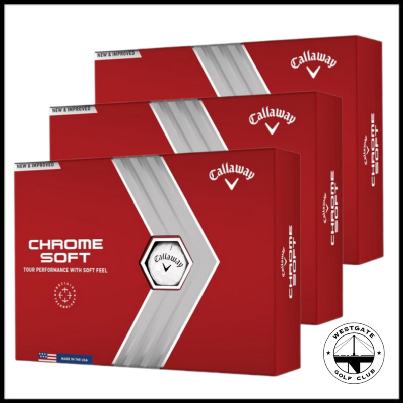 Callaway Chrome Soft Triple Track Golf Balls White - 3x Dozen