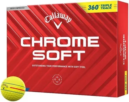 Callaway Chrome Soft Triple Track Golf Balls Yellow - 1 Dozen 2022