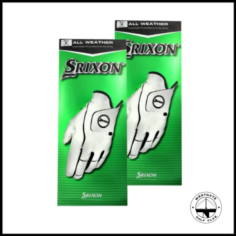 Srixon All Weather Golf Glove - 2x White