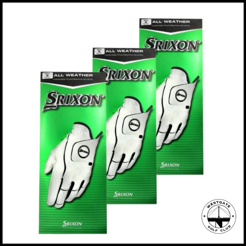 Srixon All Weather Golf Glove - 3x White