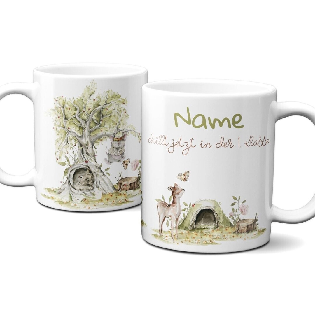personalisierte Tasse für Schulkinder
