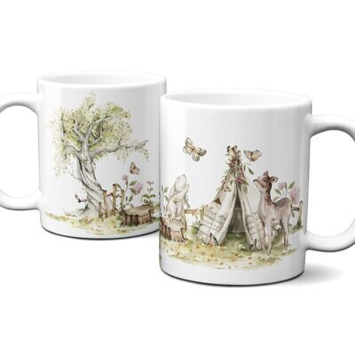 Tasse mit kleiner Waldgeschichte