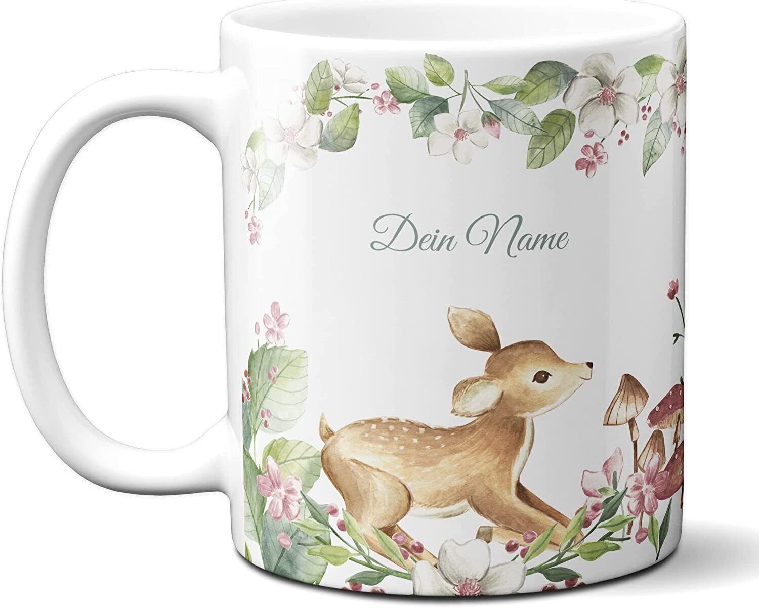 personalisierte Tasse mit Rehkitz