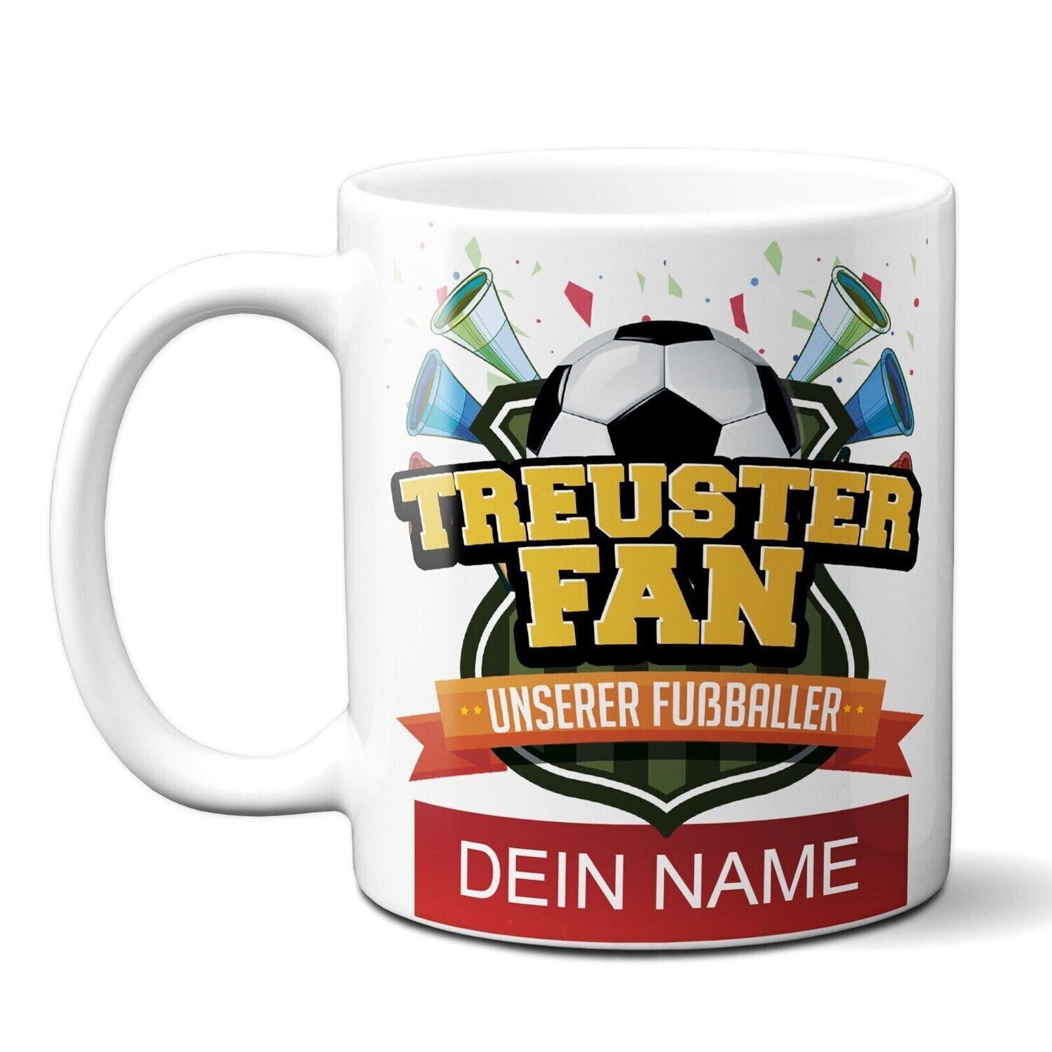 personalisierte Tasse für Fußballfans - treuster Fan