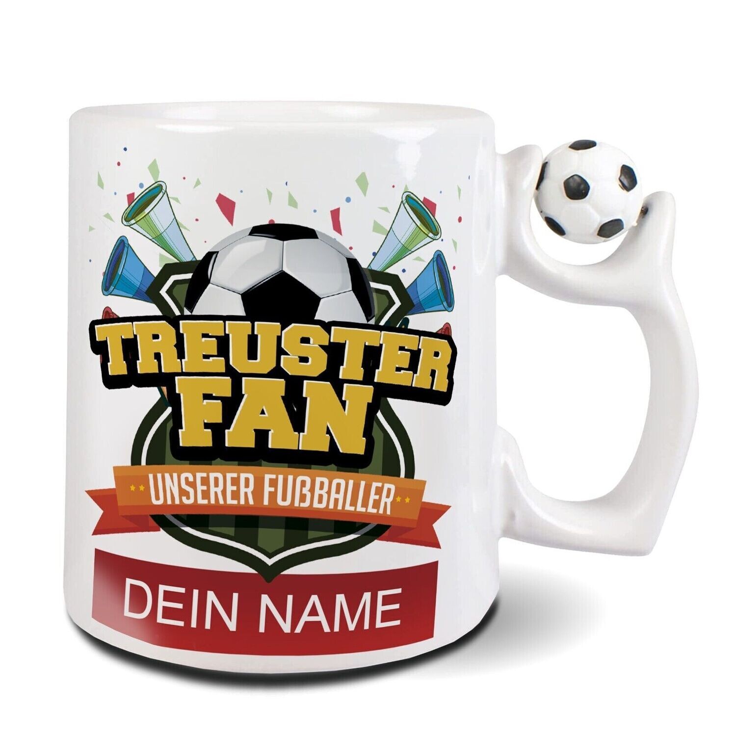 personalisierte Tasse für Fußballfans - treuster Fan