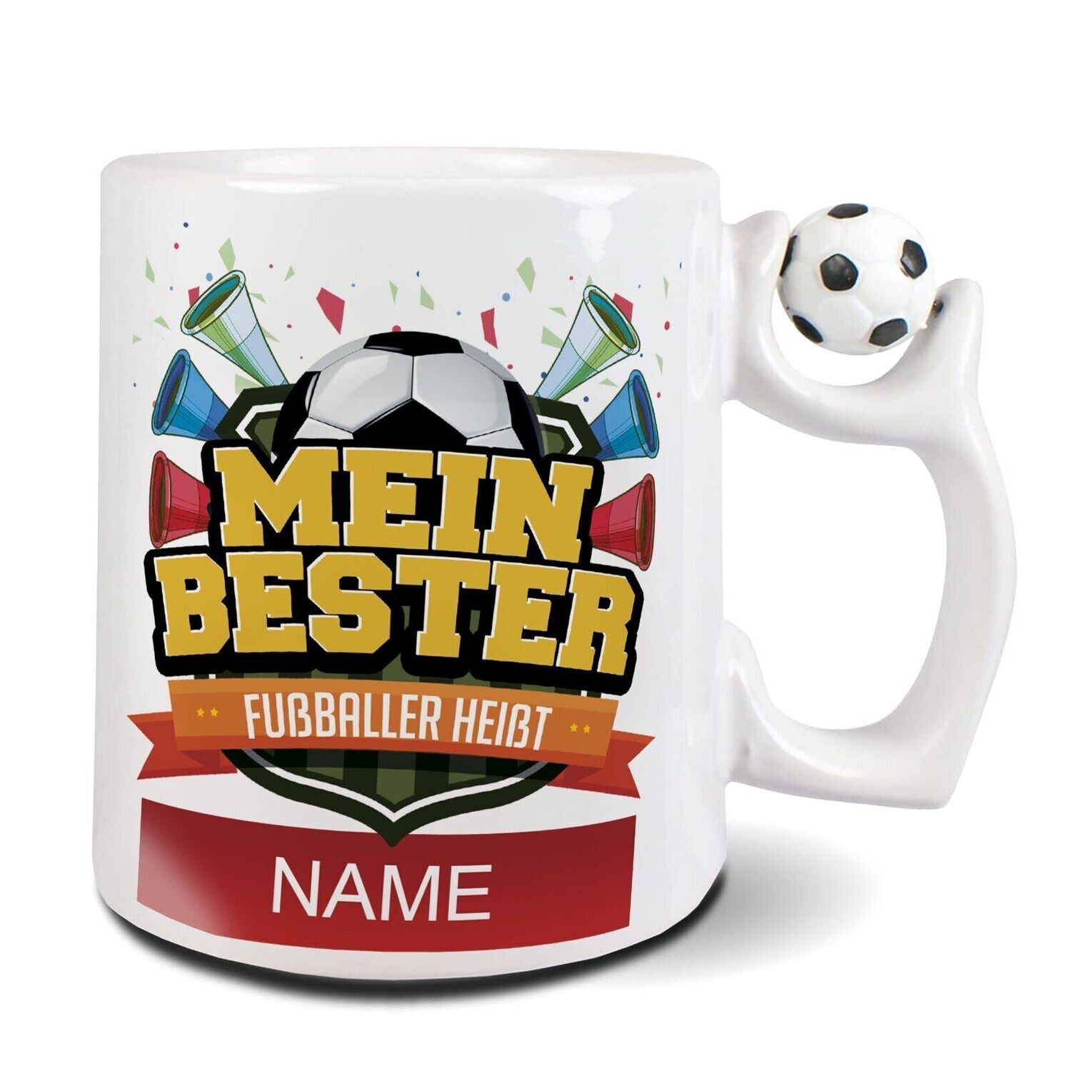 Tasse für Fußballfans mit extra Ball