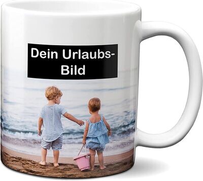 Tasse mit Ihren Urlaubsfotos
