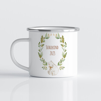 individuelle Tasse für Schulkinder mit Eisbär