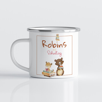 personalisierte Tasse zur Einschulung mit Bär
