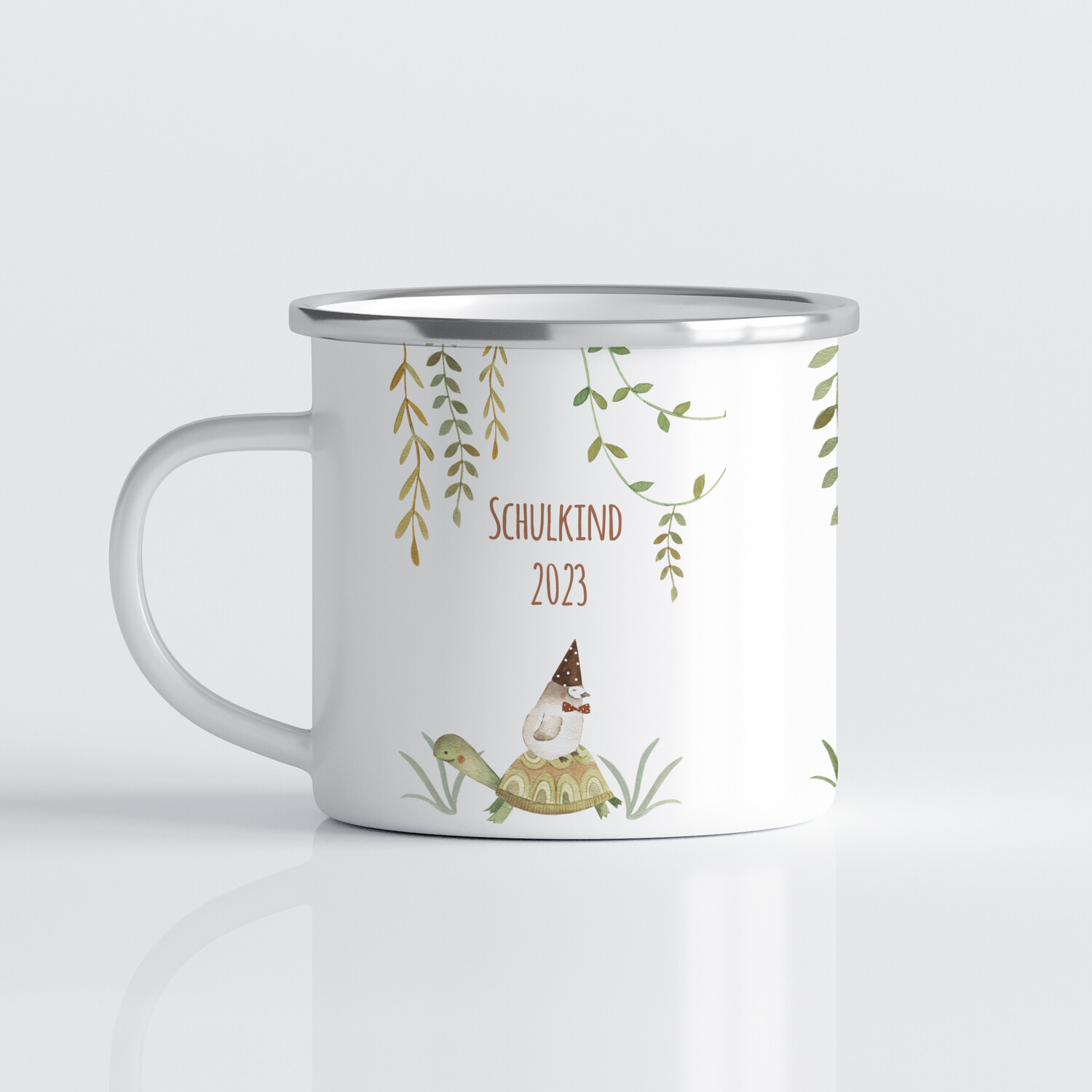 individuelle Tasse für Schulkinder mit Schildkröte
