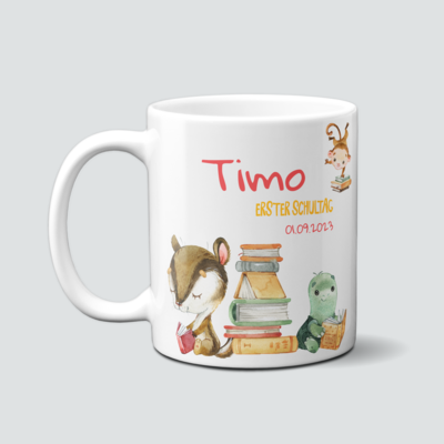 personalisierte Tasse zur Einschulung