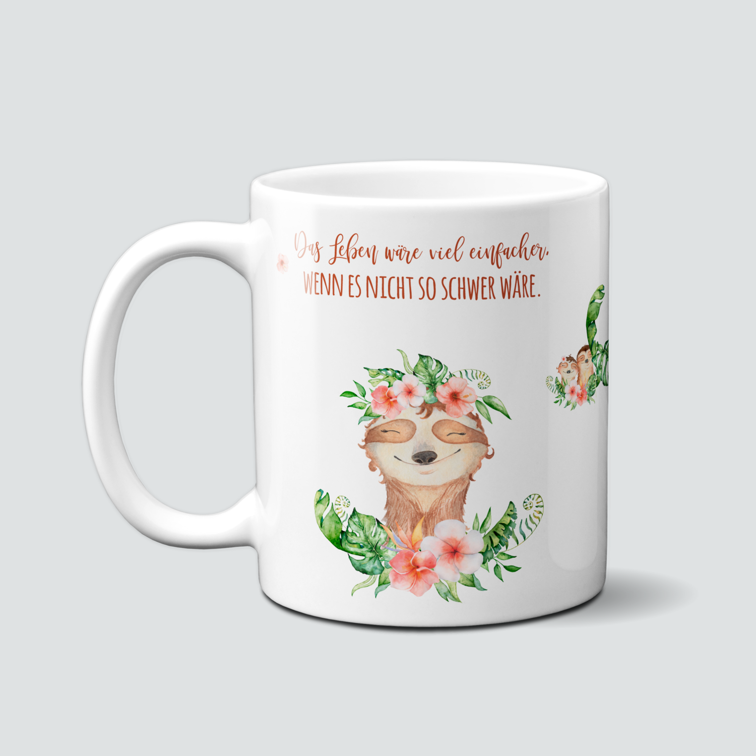 Tasse mit Faultierdame
