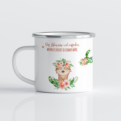 Tasse mit Faultierdame