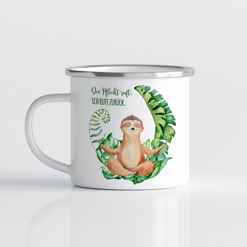 Tasse mit Faultier - Die Pflicht ruft zurück