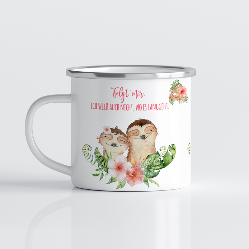 Tasse mit Faultierpaar - Folge mir