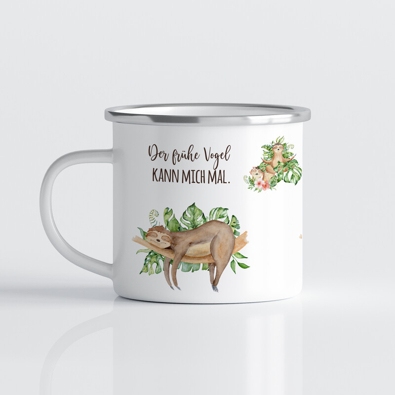 Tasse mit Faultier - Der frühe Vogel