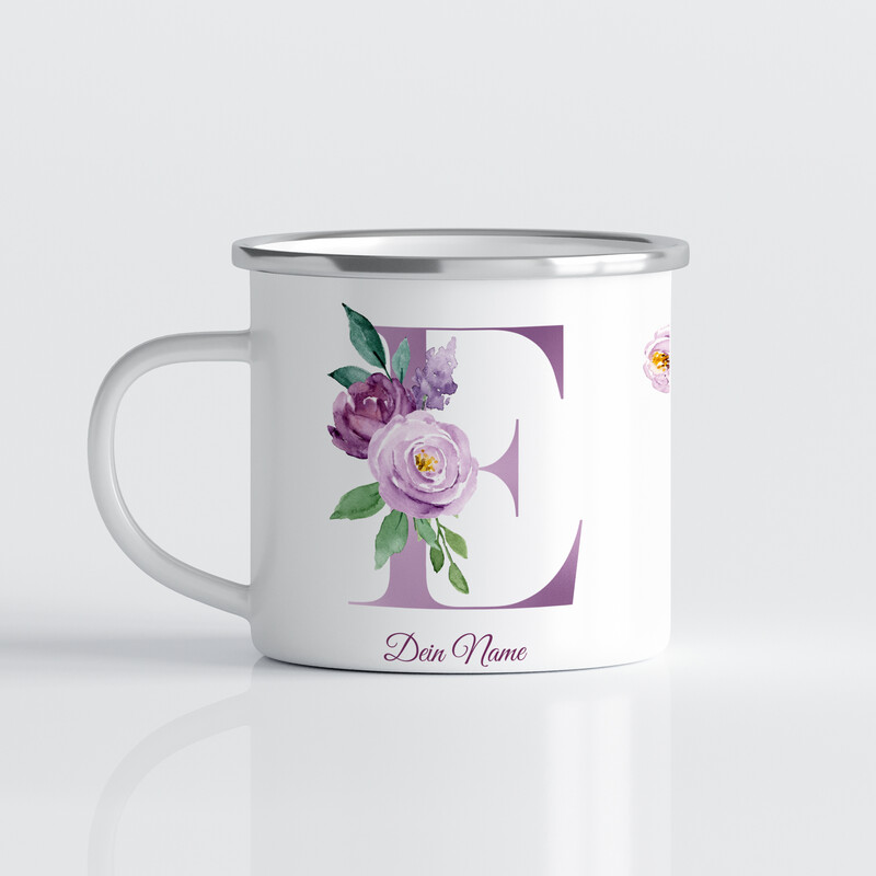 individuelle Monogrammtasse in Lila