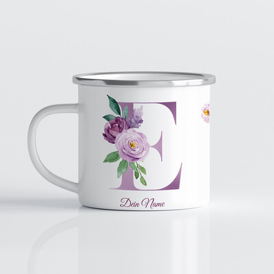 individuelle Monogrammtasse in Lila