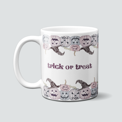 Tasse für Halloween - Trick or Treat - mit Kürbissen