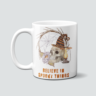 Tasse für Halloween Totenschädel - believe in spooky things