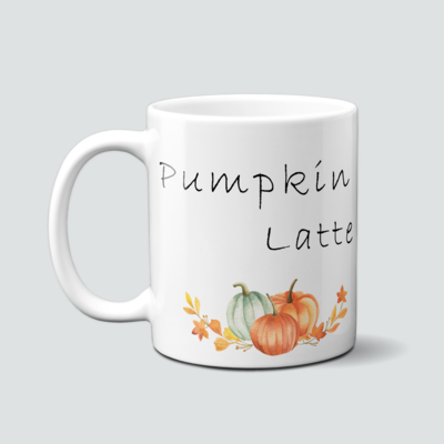 Tasse für Pumpkin Latte mit Kürbis Motiv