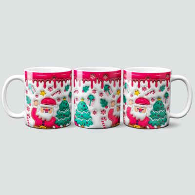 Tasse mit Weihnachtsmann im 3D Design