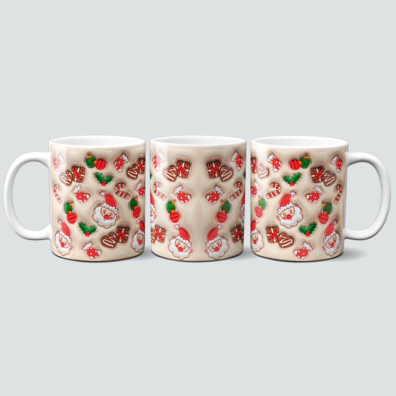 Tasse mit leckeren Weihnachtsmotiven im 3D Design