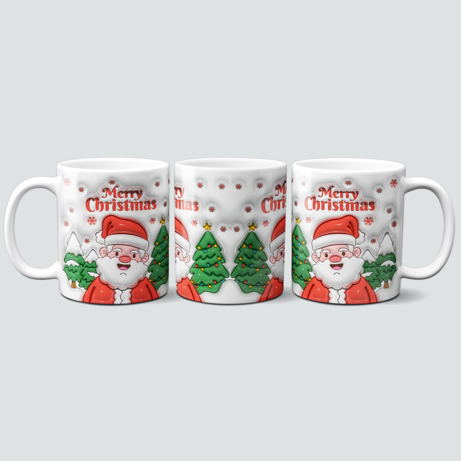 Tasse mit Merry Christmas &amp; Weihnachtsmann im 3D Design