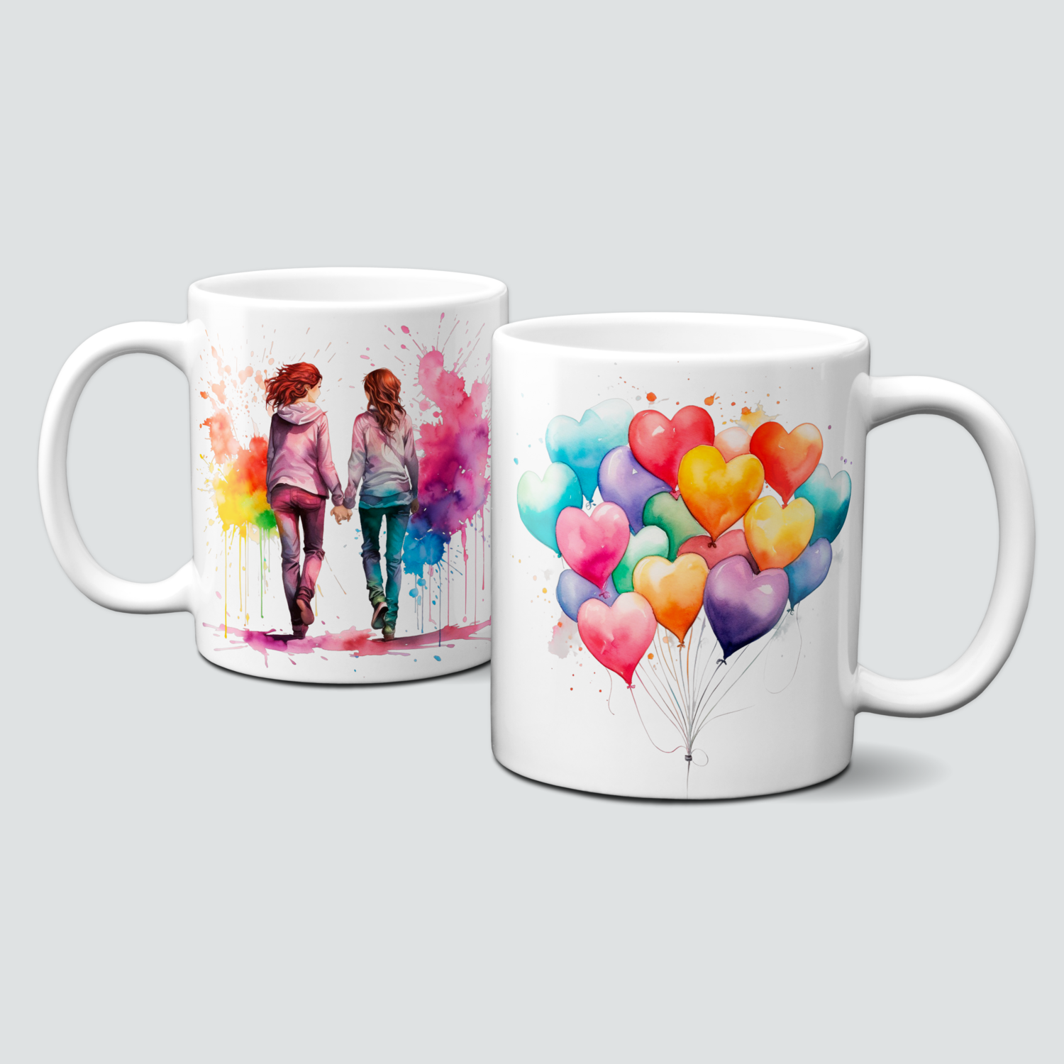 Tasse mit Regenbogen Luftballons für Sie