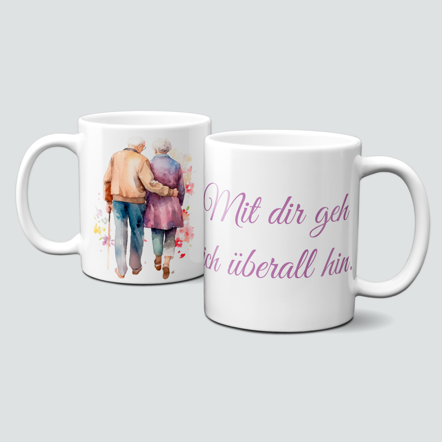 Tasse mit Spruch - Mit dir geh ich überall hin
