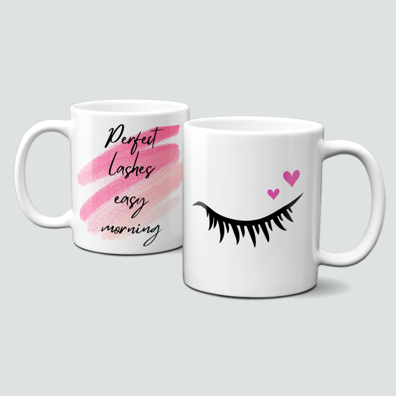 Tasse mit perfekten Wimpern