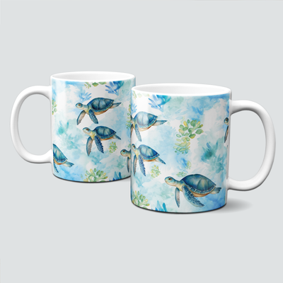Tasse mit Schildkröte / Turtle im Wasser