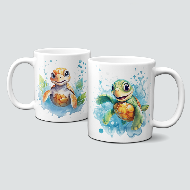 Tasse mit Schildkröte / Turtle im Wasser