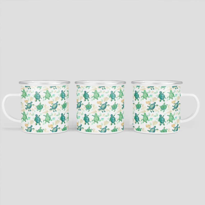 Emailletasse mit Schildkröte / Turtle