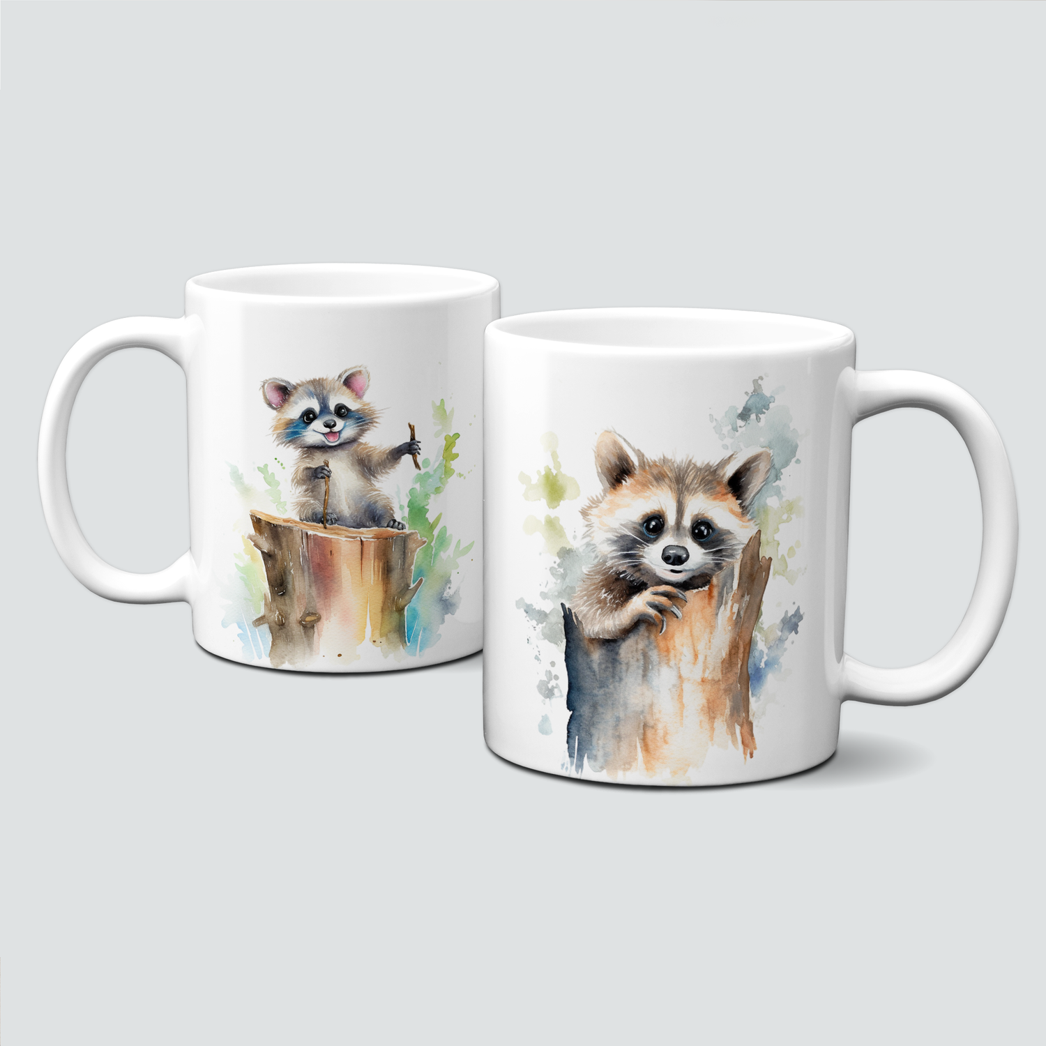Tasse mit Waschbär Motiv