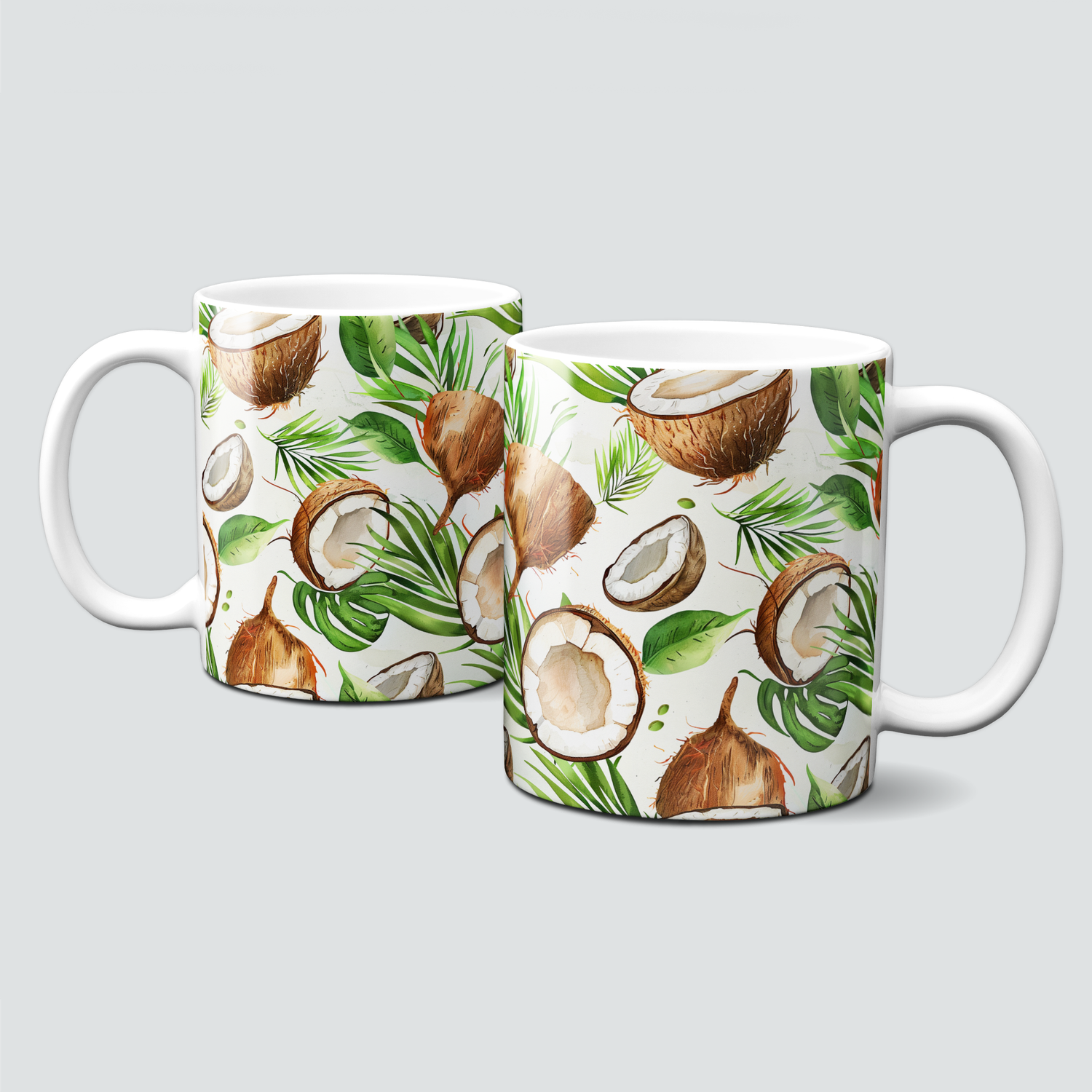 Tasse mit Kokosnüssen