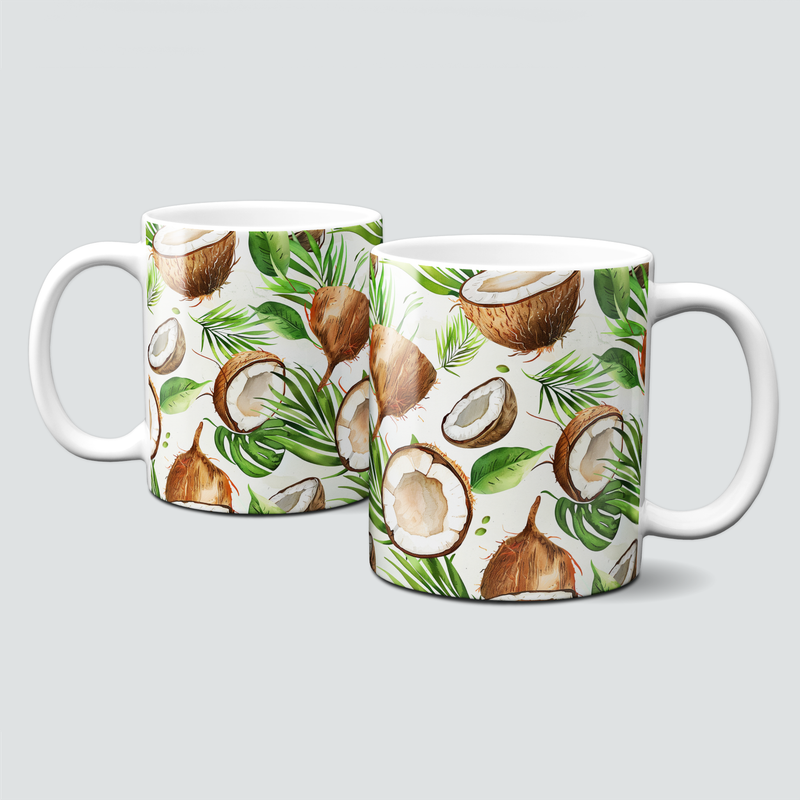 Tasse mit Kokosnüssen