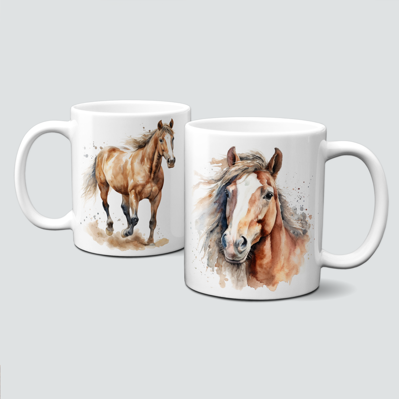 Tasse mit Pferden