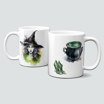 Tasse mit Halloween Motiv - Hexen und ihr Getränk