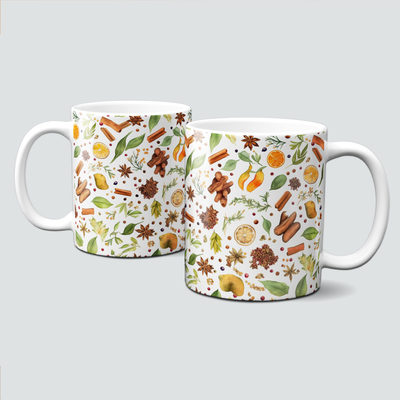 Tasse mit tollen Herbstmotiven - Autumn, Gewürze, Nelken, Nüsse