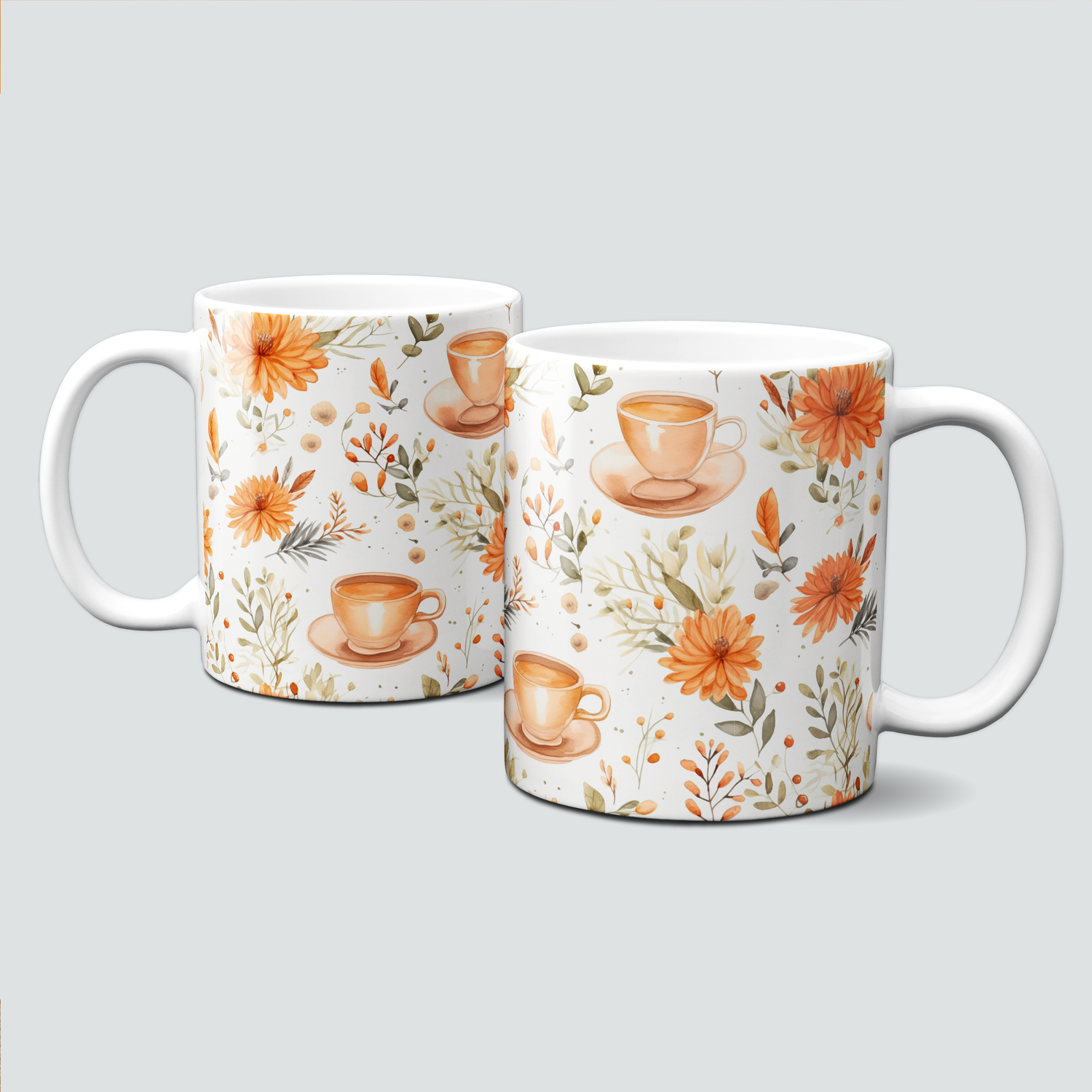 Tasse mit schönen Herbstmotiven - Tee Genuss im Herbst - Autumn