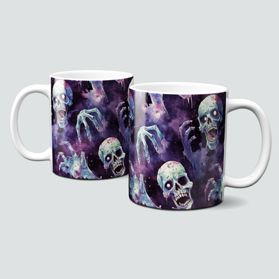 Tasse für Halloween - Zombie-Tasse, Totenschädel, Skelett