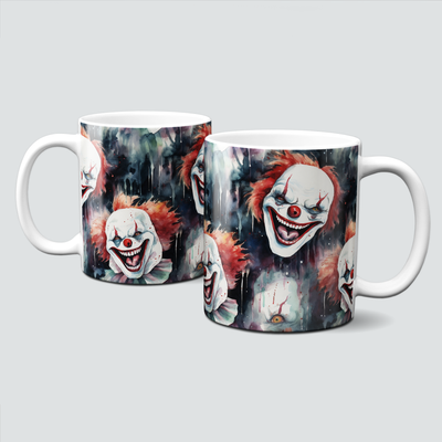 Tasse für Halloween - gruseliges Clownsgesicht, Fürchten und Lieben