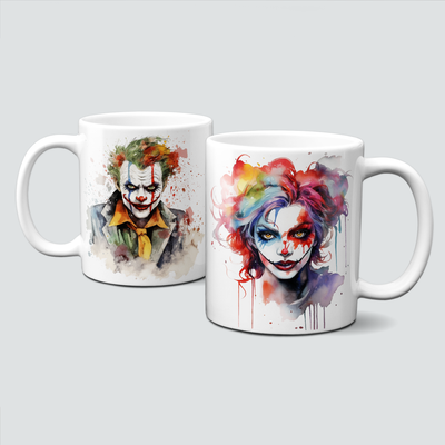 Tasse für Halloween - Clownsgesicht, Mann, Frau