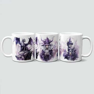 Tasse für Halloween - dunkle Magie, Fairy, Drache