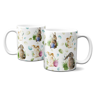 Ostertasse - Happy Eastern - Ostern - Hasen - Wiese - Eier