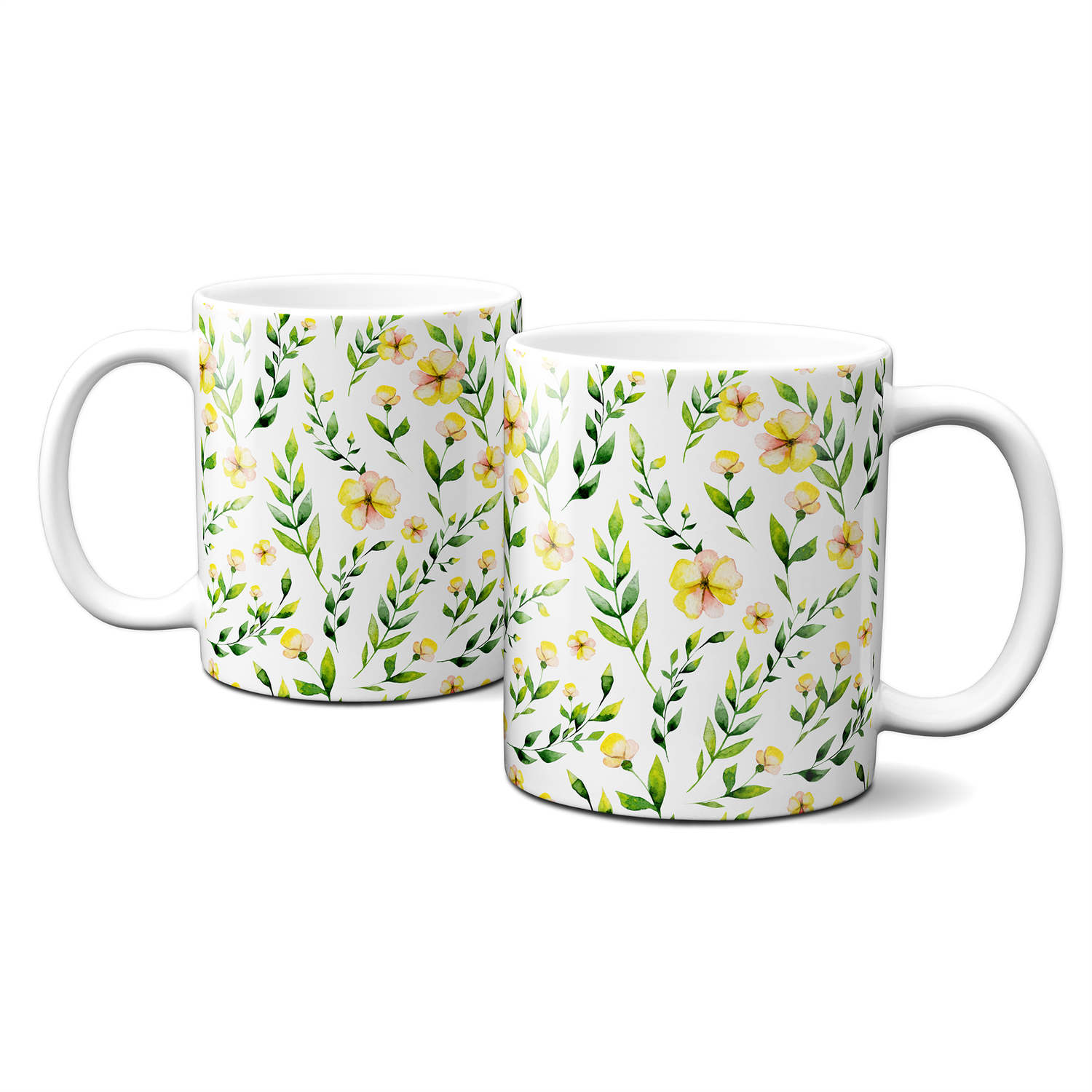 Frühlingstasse - Frohe Ostern - Pflanzen - Blüten - Gelb