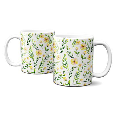 Frühlingstasse - Frohe Ostern - Pflanzen - Blüten - Gelb