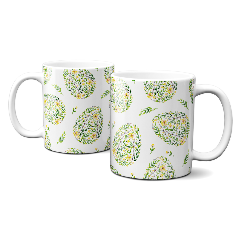 Frühlingstasse - Frohe Ostern - Frohe Ostern - Pflanzen - Blüten - Eier